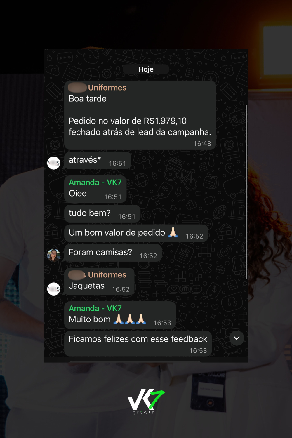 Pedido de R$ 1.979,10 fechado através de lead da campanha